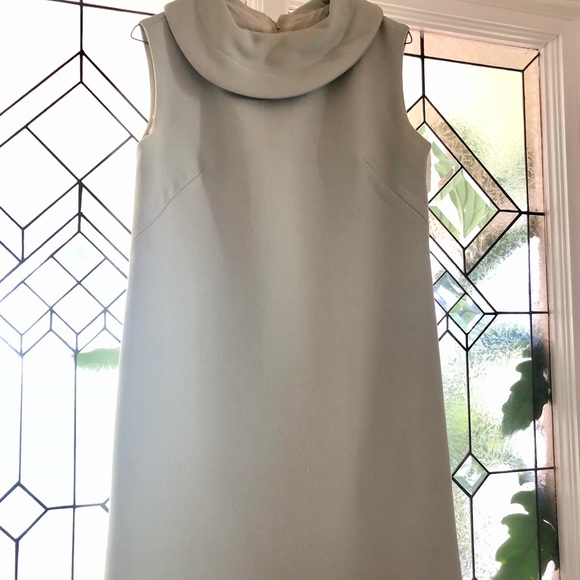 60s mod two piece dress suit - mint green with vintage fox fur cuffs - Picture 2 of 5